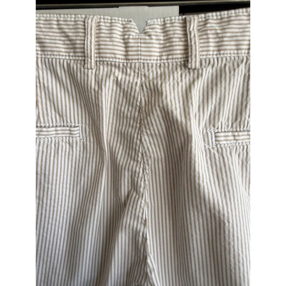 Cremieux Mens Tan White Seersucker Striped Cotton Shorts Size 40 Prep Coastal